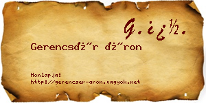 Gerencsér Áron névjegykártya